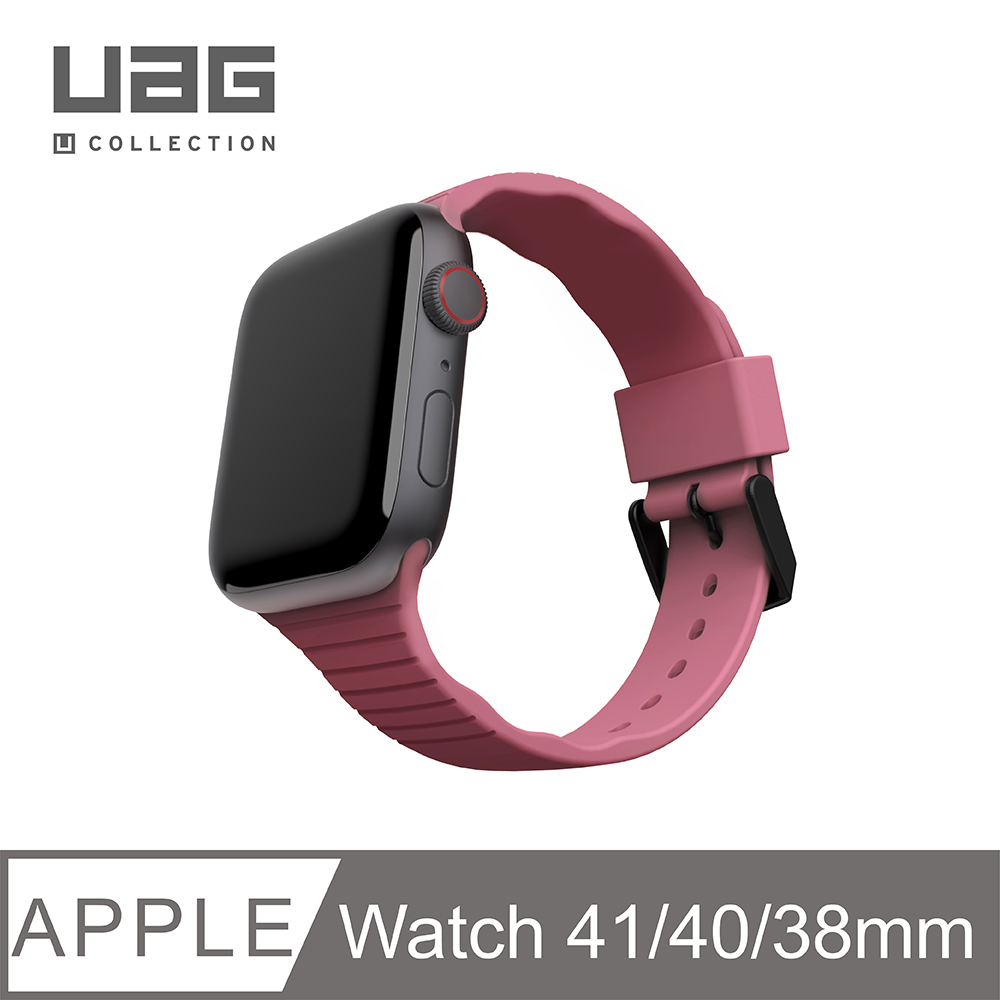 [U Apple Watch 38/40mm 透氣矽膠錶帶-粉