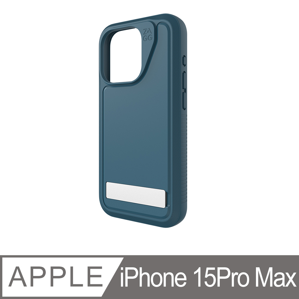 ZAGG iPhone 15 Pro Max 聖母峰支架 藍色磁吸款防摔保護殼