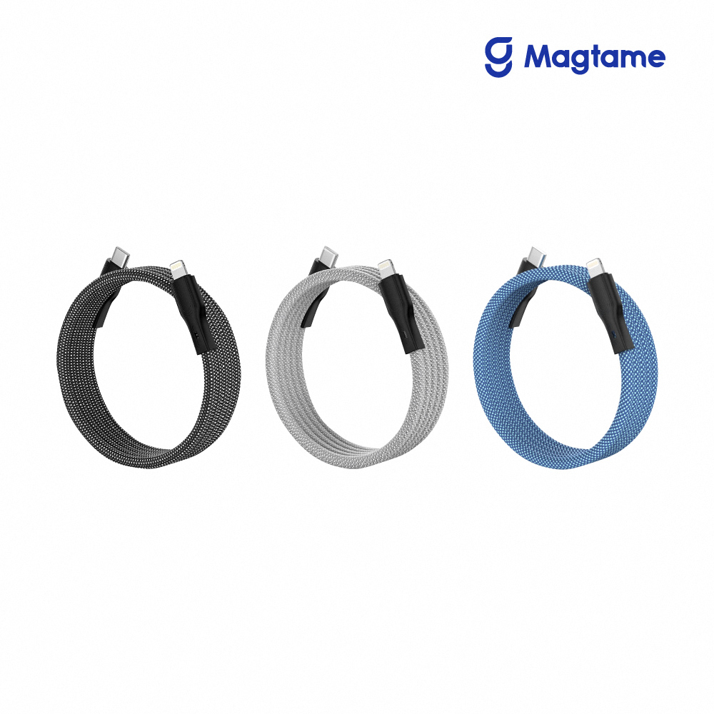 Magtame Type-C to Lightning 圓線款 磁性快收納充電傳輸線 1M