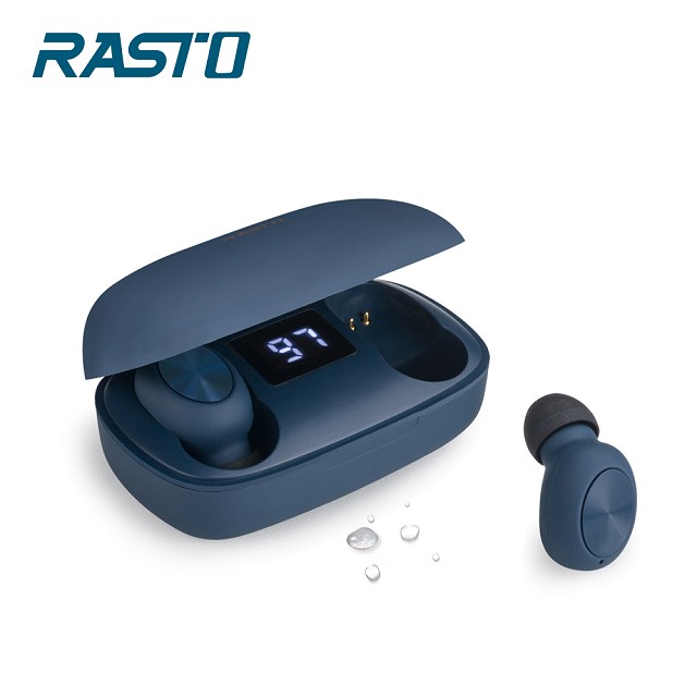 RASTO RS18 真無線電量顯示藍牙5.0耳機-藍