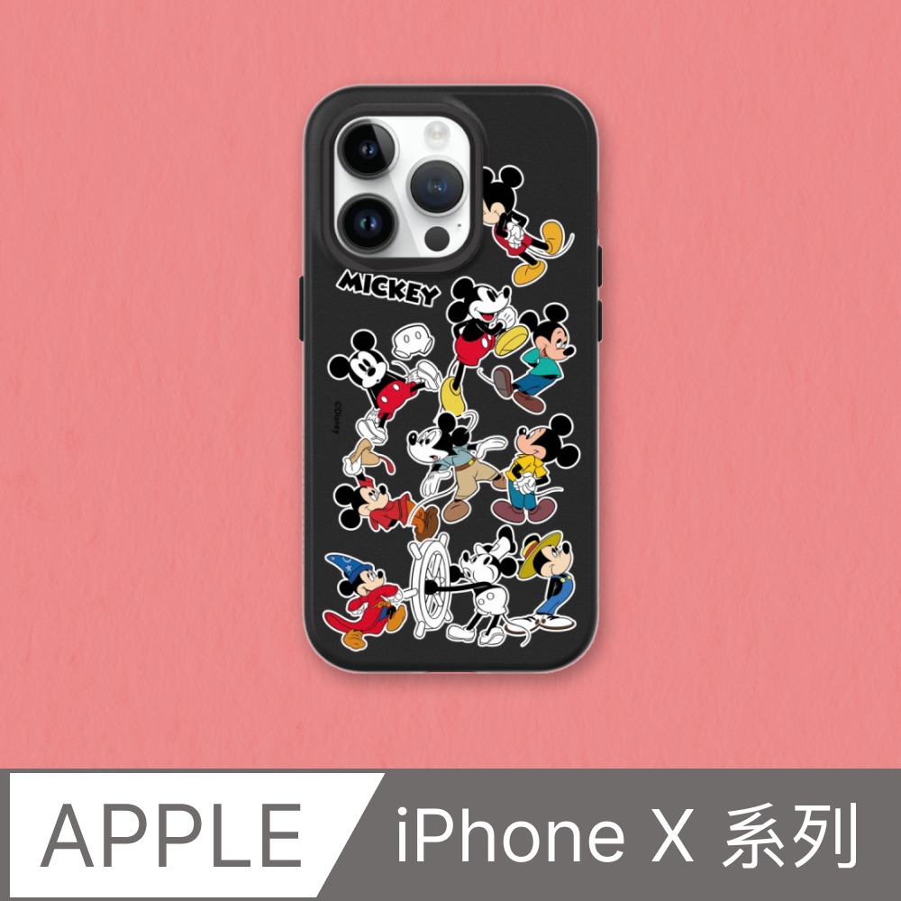 【犀牛盾】iPhone X系列SolidSuit防摔背蓋手機殼｜迪士尼-米奇系列-Sticker-各種米奇(多色可選)