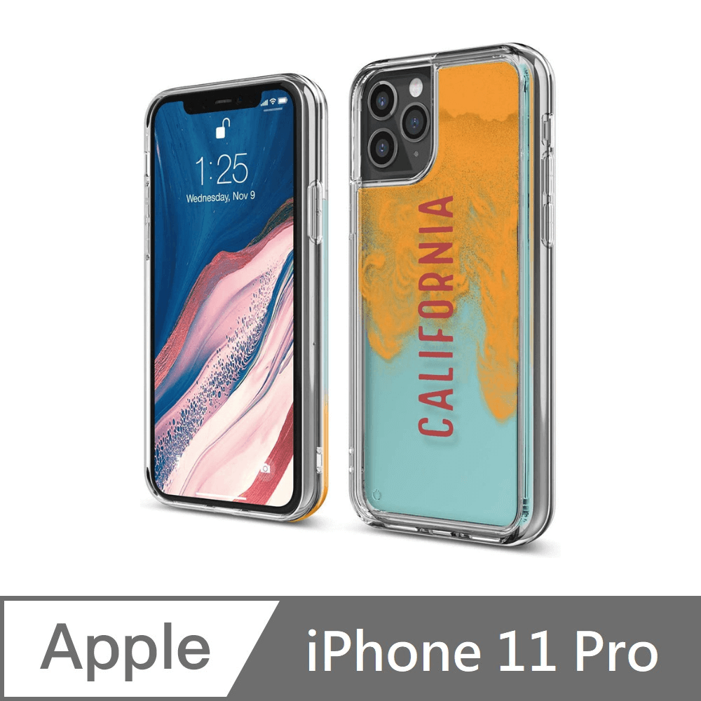 Elago Iphone 11 Pro 霓虹流沙手機殼california 螢光橘 藍 Pchome 24h購物