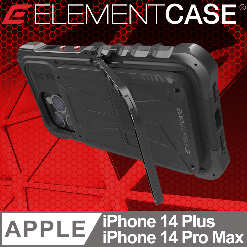 美國 Element Case Black Ops iPhone 14 Plus/Pro Max 黑色行動頂級軍規防摔殼 - 黑