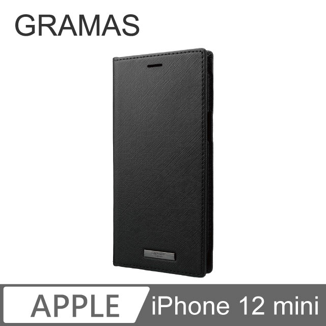 Gramas iPhone 12 mini 職匠工藝 掀蓋式皮套- EURO (黑)
