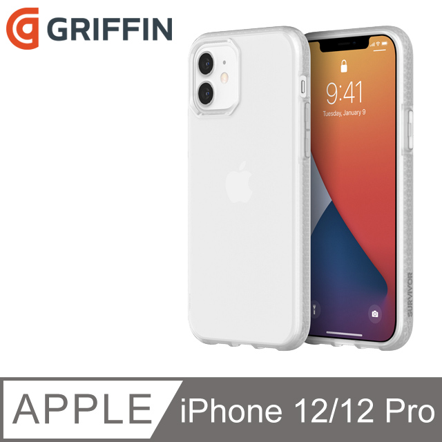 Griffin Survivor Clear iPhone 12/12 Pro 透明軍規防摔殼(1.8米防摔)