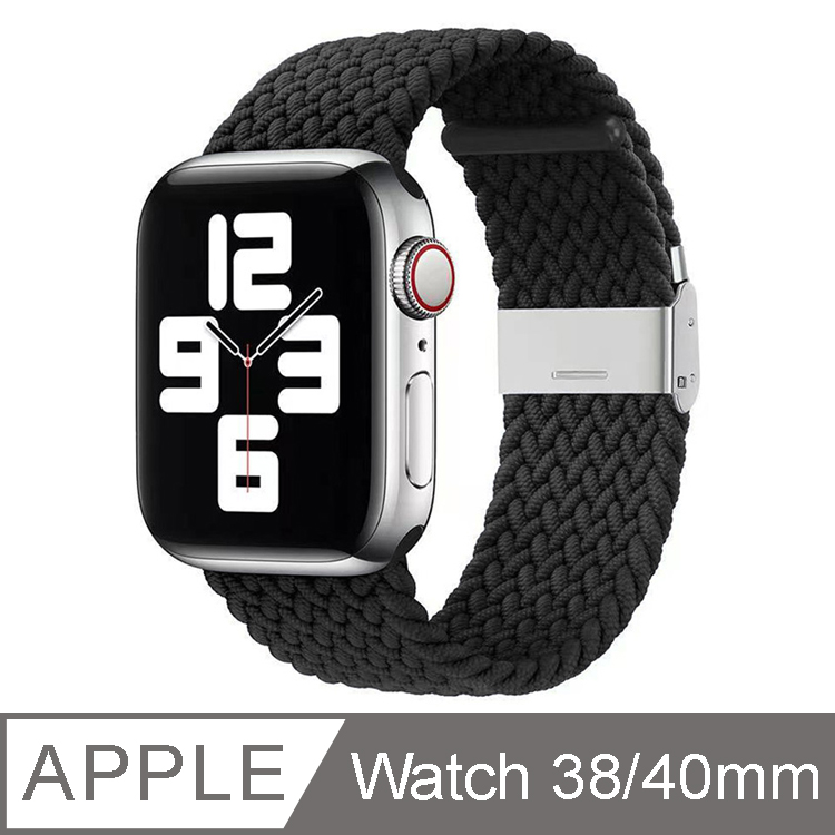 IN7 編織系列 Apple Watch尼龍編織帶扣錶帶 Apple Watch 38mm/40mm-黑色