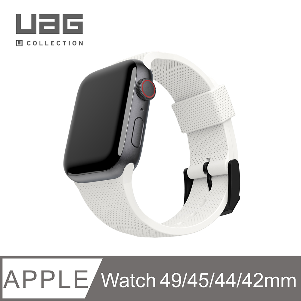 [U Apple Watch 42/44/45mm 舒適矽膠錶帶-白