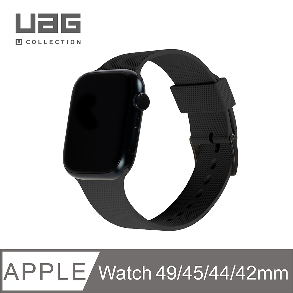 [U Apple Watch 42/44/45/49mm 舒適矽膠錶帶V2-黑