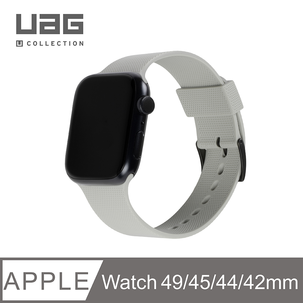 [U Apple Watch 42/44/45/49mm 舒適矽膠錶帶V2-灰