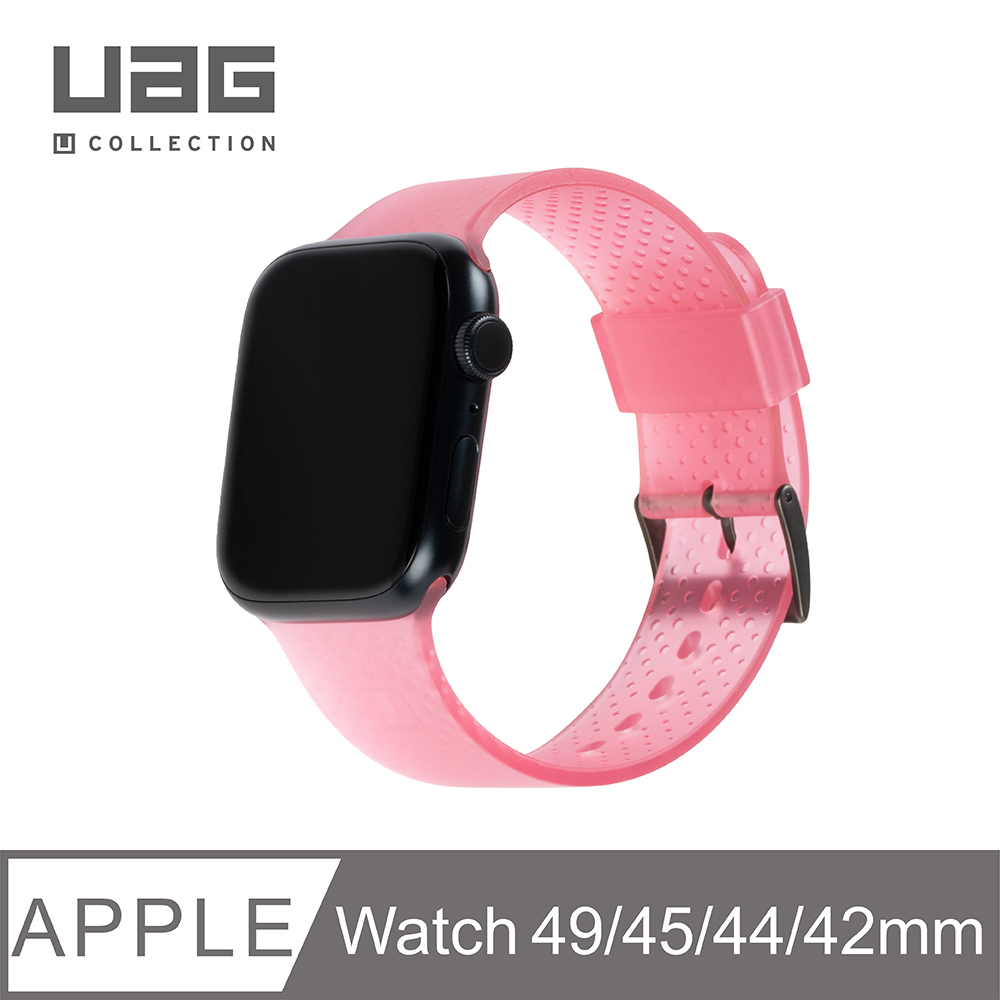 [U Apple Watch 42/44/45/49mm 時尚亮透錶帶-透粉