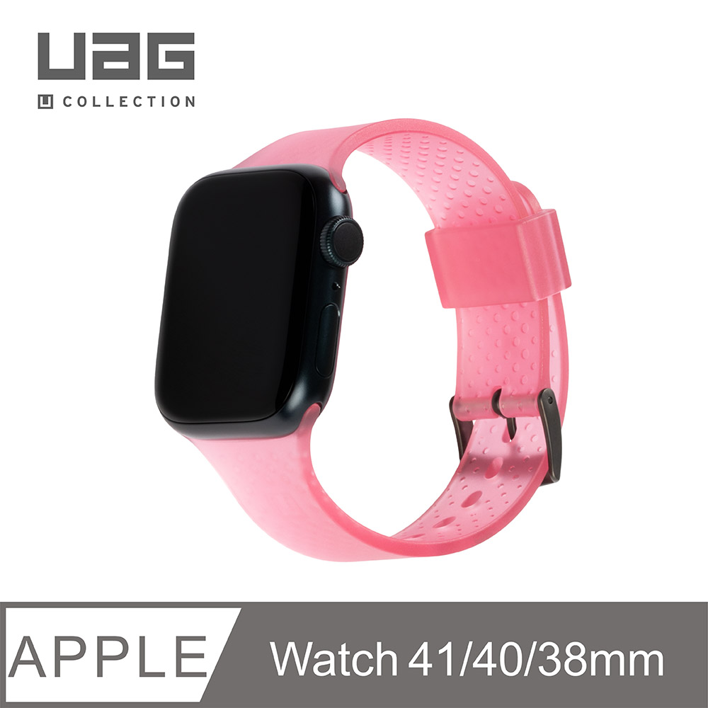 [U Apple Watch 38/40/41mm 時尚亮透錶帶-透粉