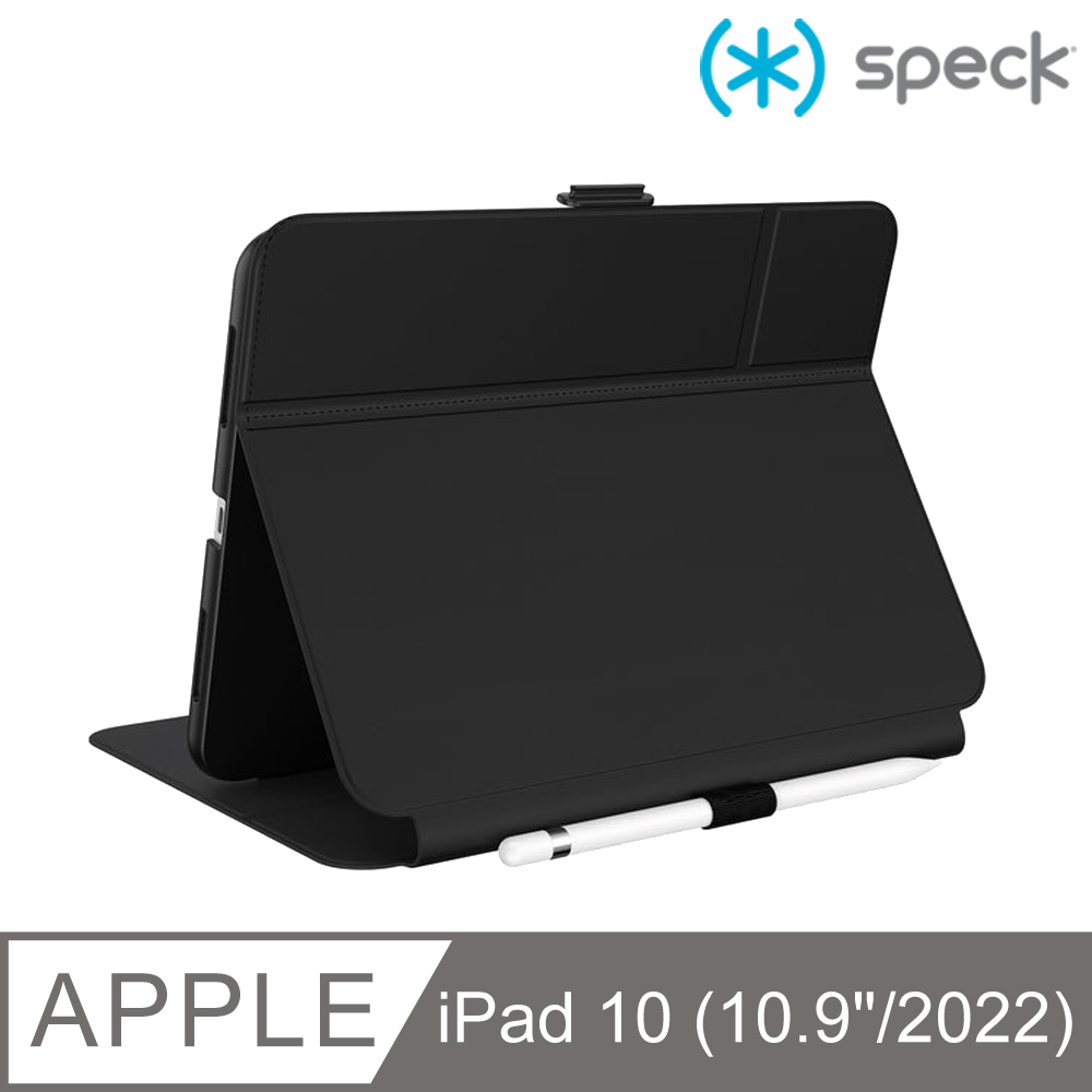 Speck iPad 第10代 (10.9吋) Balance Folio 多角度防摔側翻皮套-黑色