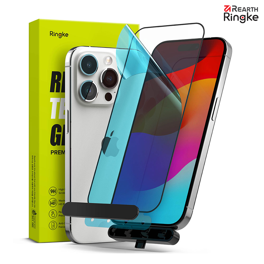 【Ringke】iPhone 15 Pro 6.1吋 [Tempered Glass 鋼化玻璃螢幕保護貼（附安裝工具）