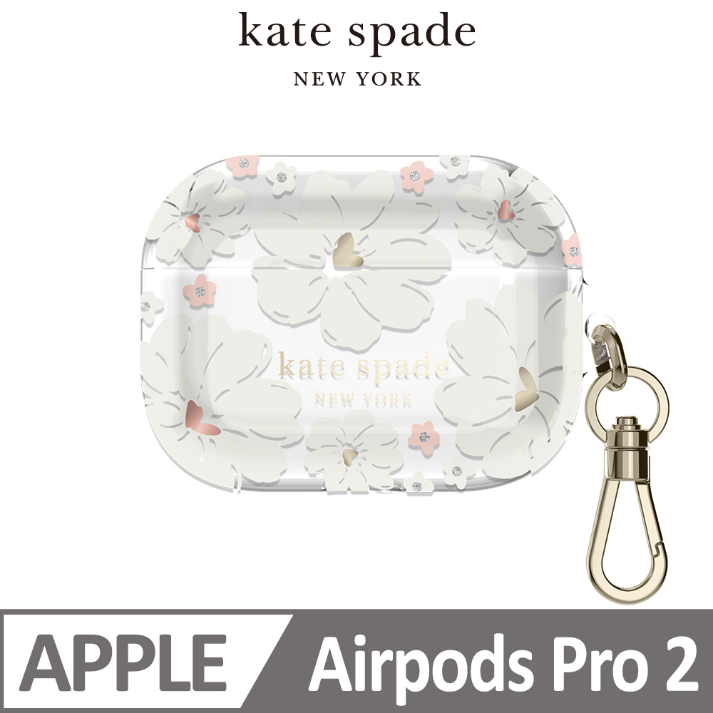 【kate spade】AirPods Pro (第 2 代) 保護殼套 純白牡丹