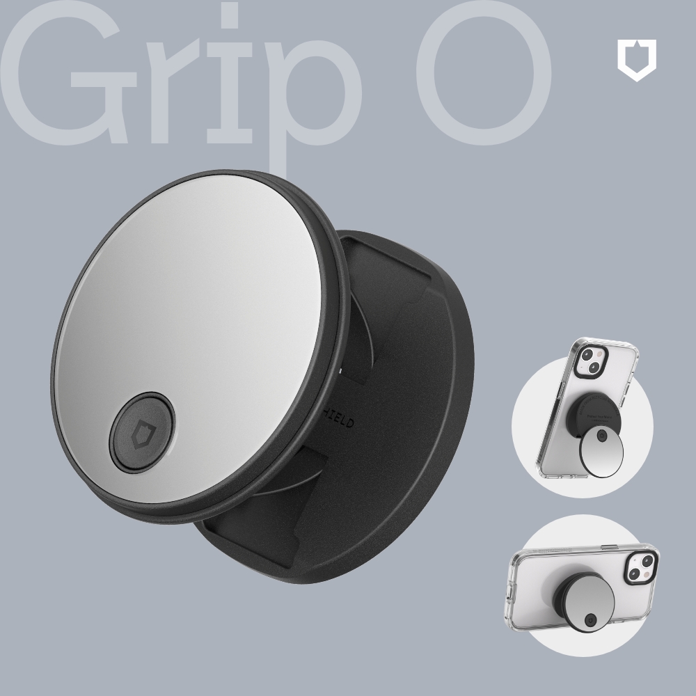 【犀牛盾】GRIP O MagSafe兼容磁吸輕巧手機支架(固架)｜鏡面版(Apple/Android手機適用立架)