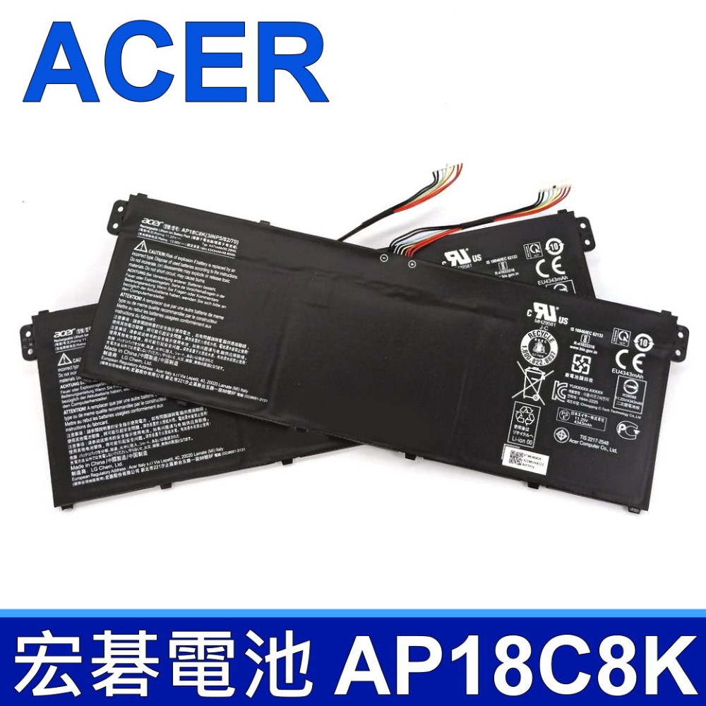 ACER AP18C8K 3芯 宏碁電池 3INP5/82/70 電壓：11.25V 容量：4471mAh/50.29wh - PChome