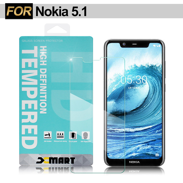 Xmart for Nokia 5.1 Plus 5.8吋 薄型 9H 玻璃保護貼-非滿版
