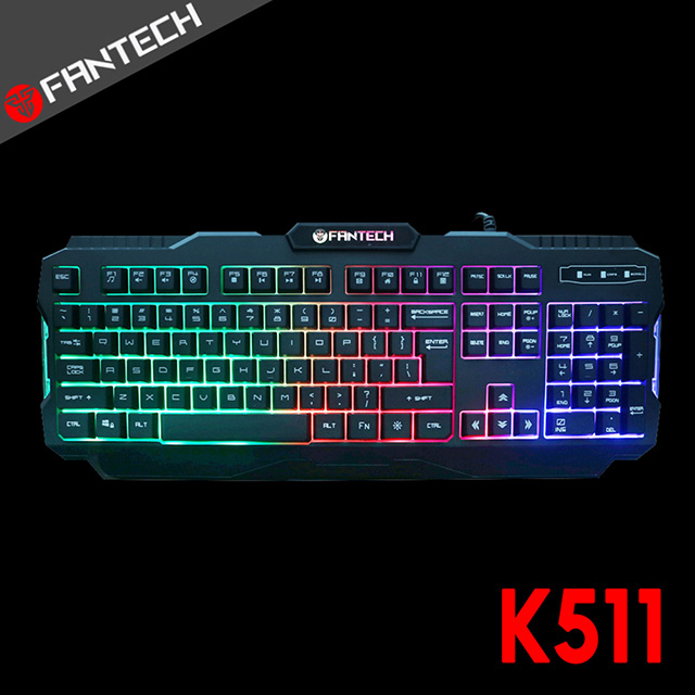 FANTECH K511 混光多彩燈效薄膜電競鍵盤
