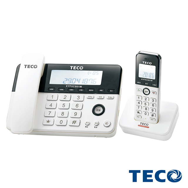 【TECO 東元】2.4G數位無線子母電話機 XYFXC081W