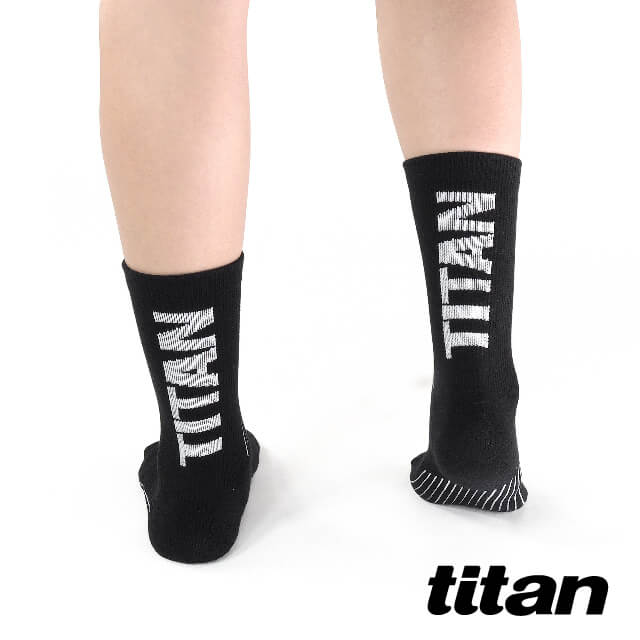 【titan】舒壓生活中筒襪_黑色~純棉透氣