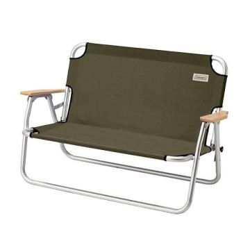 【Coleman】輕鬆摺疊長椅-綠橄欖/鋁合金折合椅 雙人椅 CM-33807 -早點名露營生活館