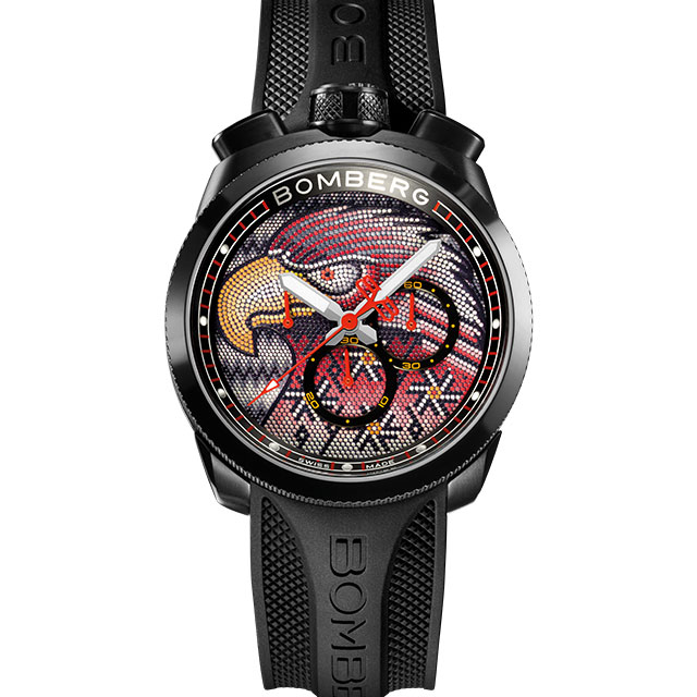 BOMBERG【炸彈錶】BOLT-68 系列 紅色珍珠雄鷹計時碼錶