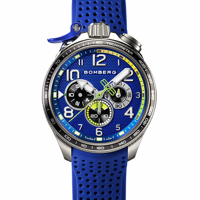 BOMBERG【炸彈錶】BOLT-68 系列 全鋼藍面XL賽車計時碼錶