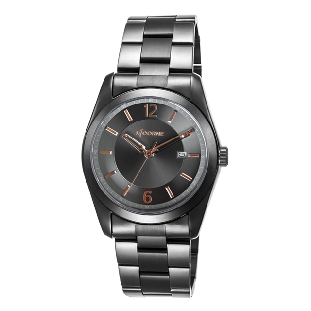 【LICORNE力抗錶】都會簡約系列 經典手錶 (黑/玫瑰金 LT137MBUA-R)