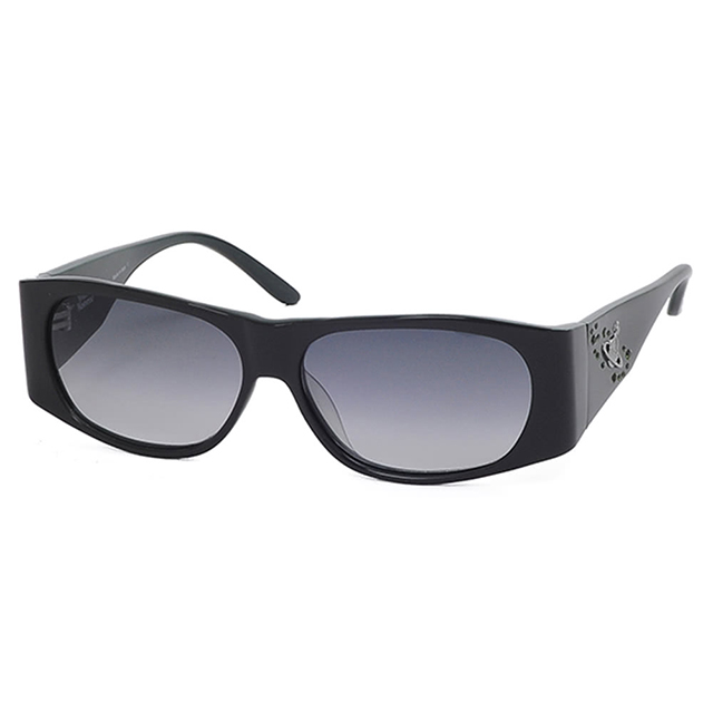 【Vivienne Westwood】英國精品時尚類運動鑽飾方框系列造型太陽眼鏡(VW59404-黑)