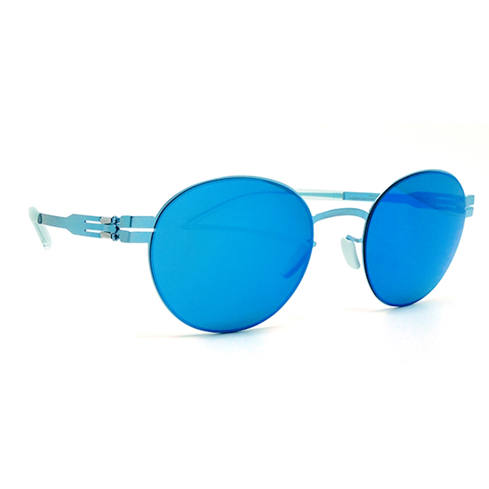 【ic! berlin】德國薄鋼墨鏡太陽眼鏡 claude electric light blue 無螺絲專利設計 49mm