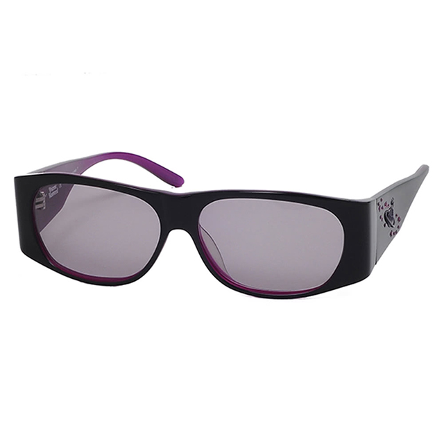【Vivienne Westwood】英國精品時尚類運動鑽飾方框系列造型太陽眼鏡(VW59401-黑紫)
