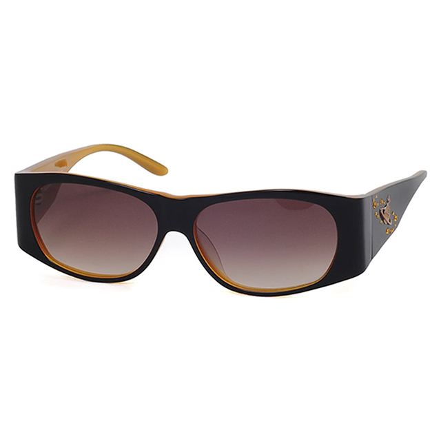 【Vivienne Westwood】英國精品時尚類運動鑽飾方框系列造型太陽眼鏡(VW59403-黑橘)