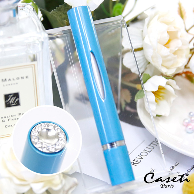 【Caseti】時尚鑲鑽香水分裝瓶(淺藍) 防漏鎖設計