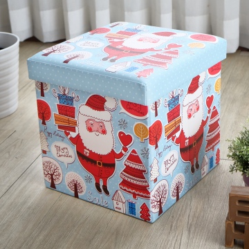 【EASY HOME】耐重可摺疊收納椅凳-歡樂聖誕