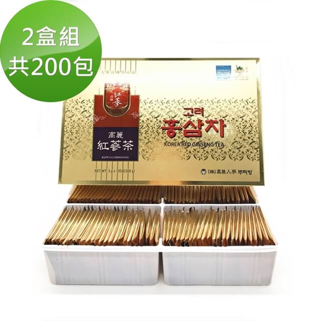【韓國高麗】養生紅蔘茶包100包(2盒組；共200包)