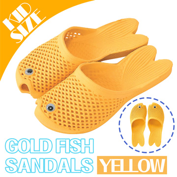 【日本 SPICE 】 戶外郊遊 兒童 黃色 色彩鮮艷 療癒系 海灘 金魚拖鞋