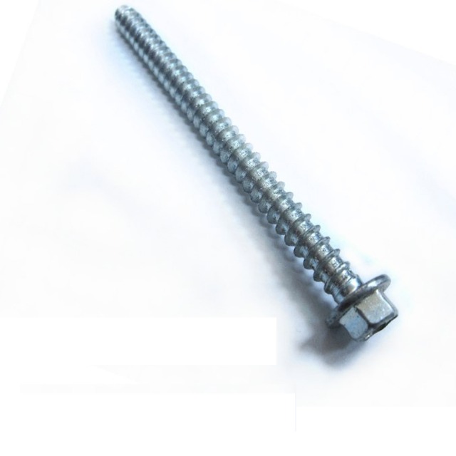 SP007 六角頭螺絲 1/4X3-1/2英寸電白 水泥壁釘（100支/包）鍍鋅 六角華司鐵板牙