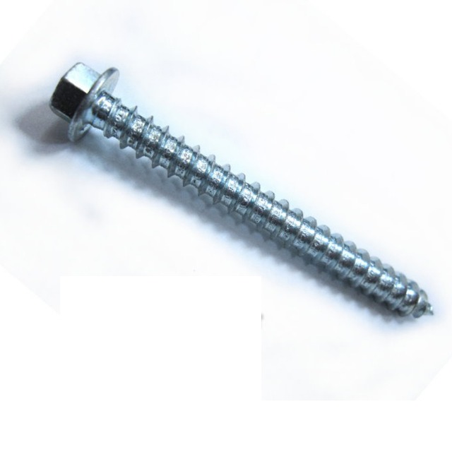 SP009 六角頭螺絲 1/4X2-1/2英寸電白 水泥壁釘（100支/包）鍍鋅 六角華司鐵板牙