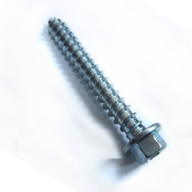 SP010 六角頭螺絲 1/4 X 2英寸電白 水泥壁釘（100支/包）鍍鋅 六角華司鐵板牙