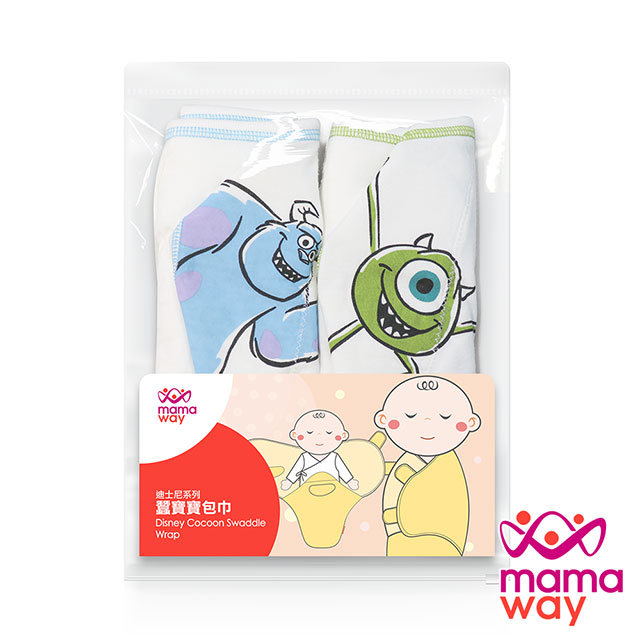 【mamaway 媽媽餵】迪士尼系列(怪獸電力公司)蠶寶寶包巾組(2入)