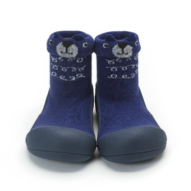 韓國Attipas襪型學步鞋-深藍小熊