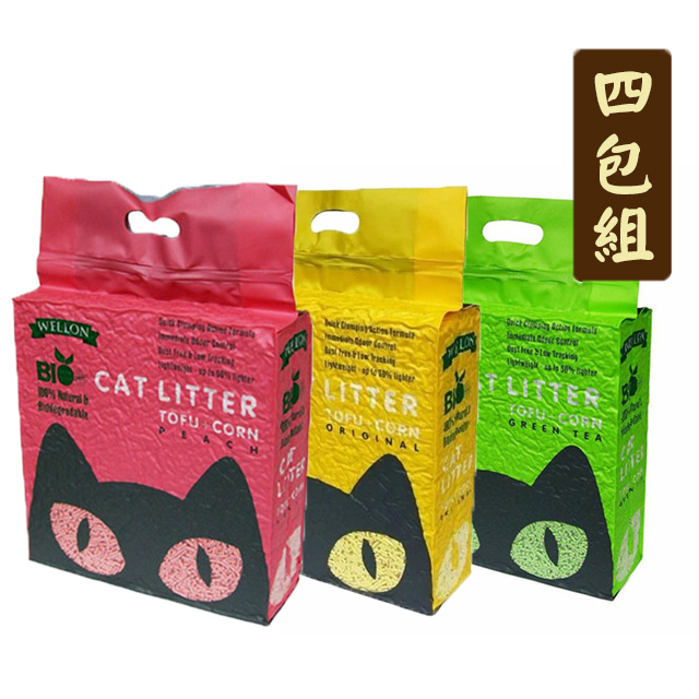 【四包組】Bio細顆粒豆腐貓砂(原味/綠茶/水蜜桃) 單包6L