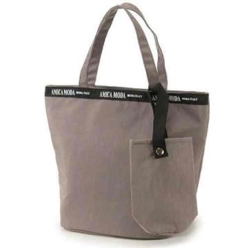 日本 AMICA MODA 素色 保溫袋 保冷袋 便當袋 附瓶袋 (灰色)